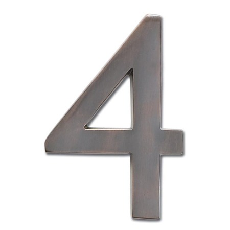 Architectural Mailboxes Brass 5 inch Floating House Number Dark Aged Copper 4 3585DC-4